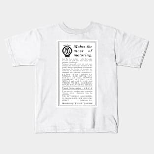 The Automobile Association - Breakdown Cover - 1927 Vintage Advert Kids T-Shirt